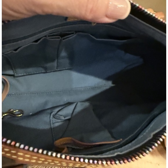 Vintage Y2K Dooney & Bourke Rainbow Graffiti Logo Barrel Bag & Wrislet‎ Set - Picture 11 of 12